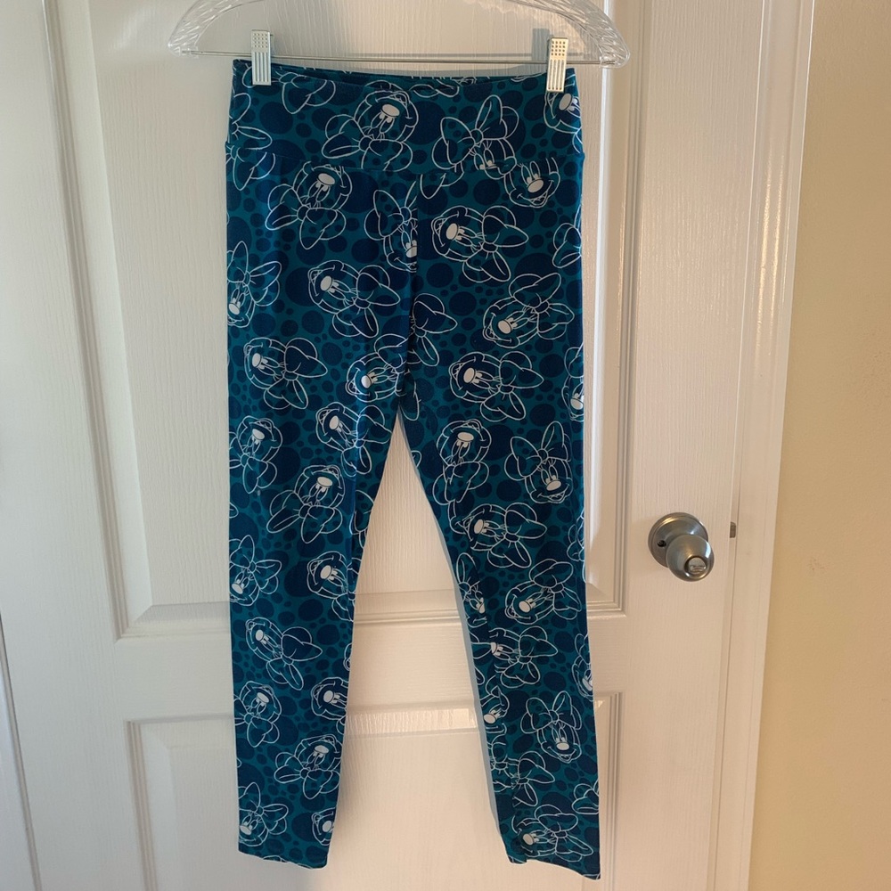 Disney / Lularoe Leggings Minnie Mouse Leggings Size: Large Teal & White
